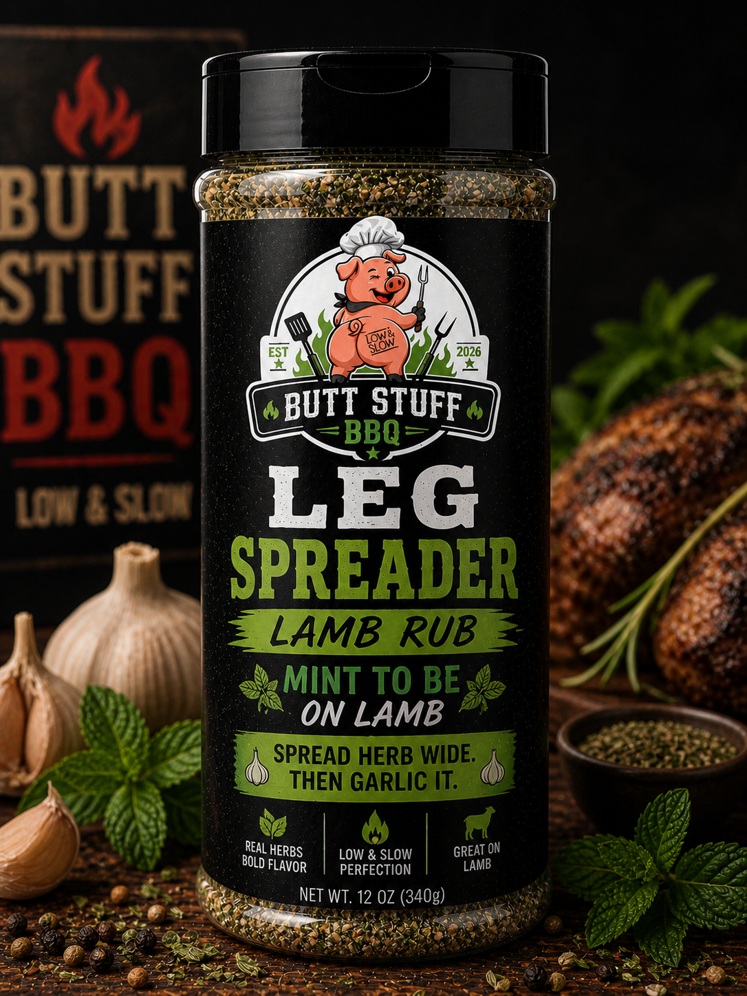 Leg Spreader herb lamb rub