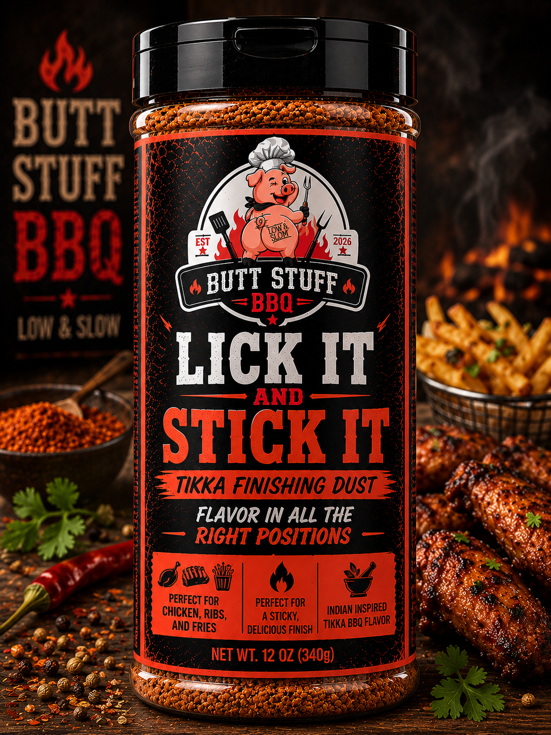 Lick It and Stick It Tikka finishing dust