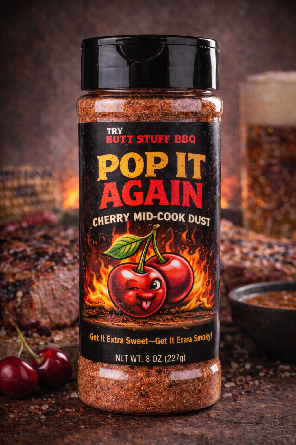 Pop It Again cherry mid-cook dust